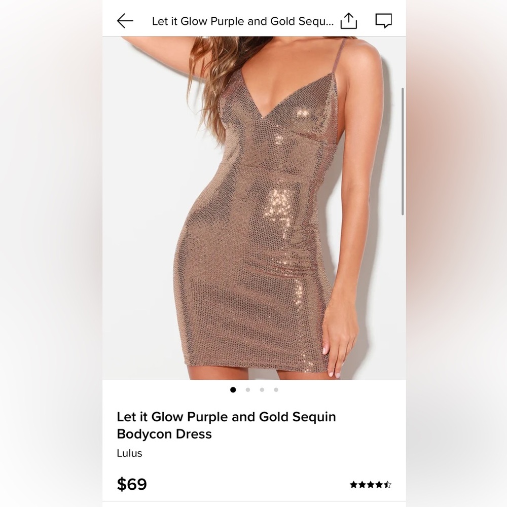 Lulu's Purple and Gold Sequin Bodycon Mini Dress